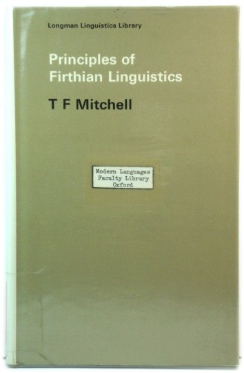 Principles of Firthian Linguistics