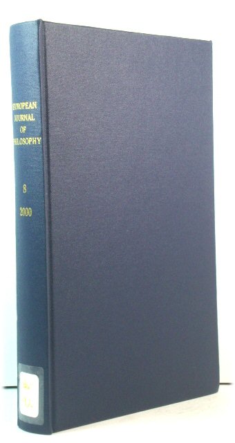 European Journal of Philosophy: Vol. 8: 2000