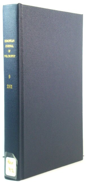 European Journal of Philosophy: Vol. 9: 2001