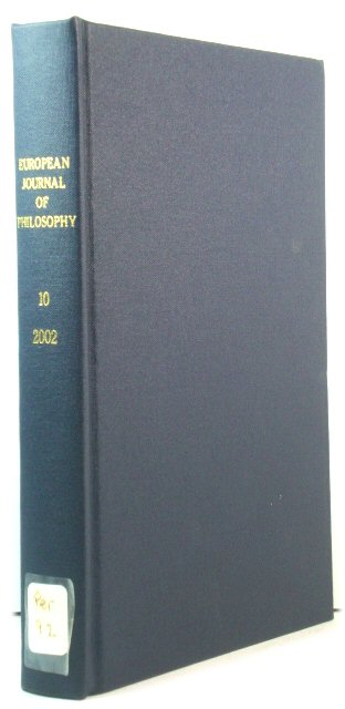European Journal of Philosophy: Vol. 10: 2002