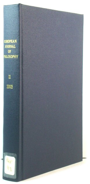 European Journal of Philosophy: Vol. 11: 2003