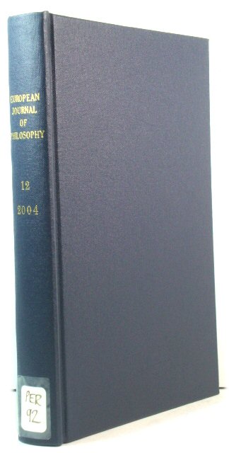 European Journal of Philosophy: Vol. 12: 2004