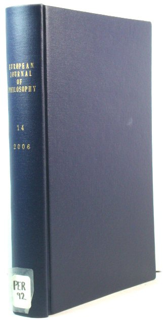 European Journal of Philosophy: Vol. 14: 2006