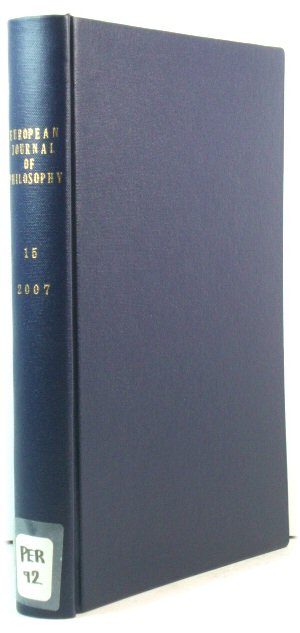 European Journal of Philosophy: Vol. 15: 2007