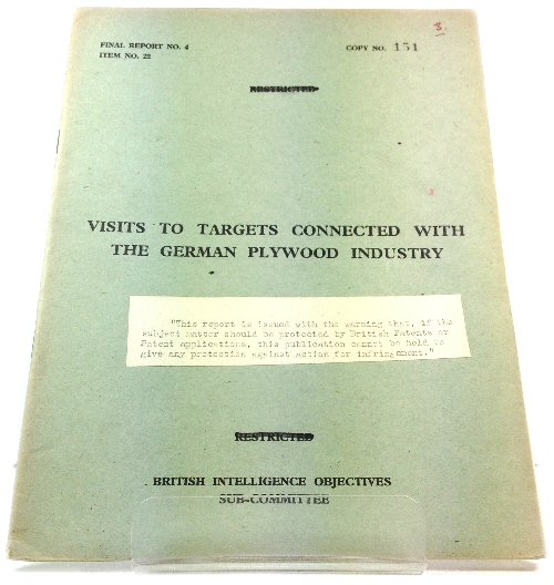 Image for Visits to Targets Connected with the German Plywood Industry Visits to Targets Connected with the German Plywood Industry