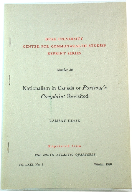 Nationalism in Canada or Portnoy's Complaint Revisited