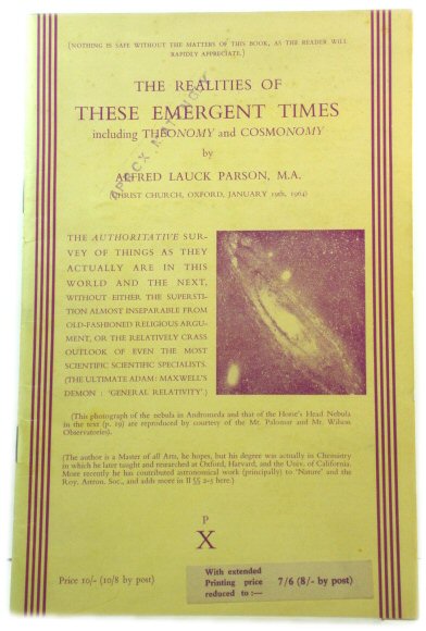 The Realities of These Emergent Times, Including Theonomy and Cosmonomy