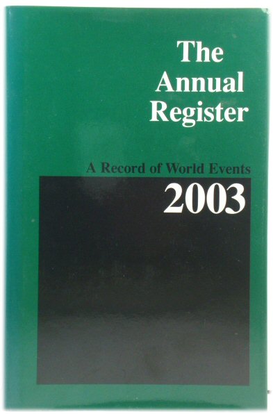 The Annual Register 2003: A Records of World Events: 245