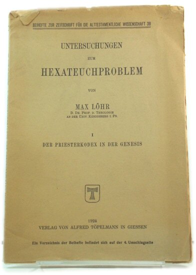 Untersuchungen Zum Hexateuchproblem: I: Der Priesterkodex in der Genesis