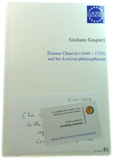 tienne Chauvin (1640-1725) and his Lexicon Philosophicum