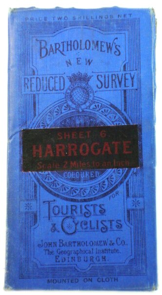 Bartholomew's New Reduced Survey Sheet 6: Harrogate: Scale 2 Miles to an Inch. Coloured For Tourists & Cyclists