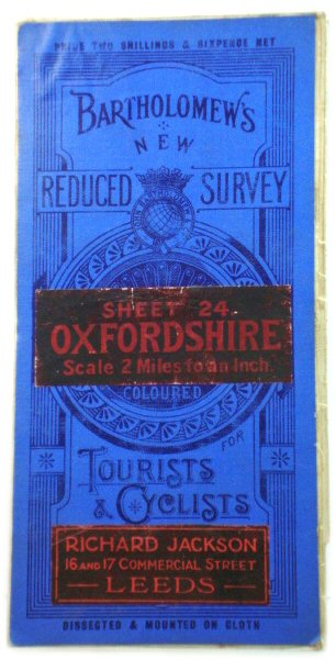 Bartholomew's New Reduced Survey, Sheet 24. Oxfordshire: Scale 2 Miles to an Inch. Coloured for Tourists & Cyclists