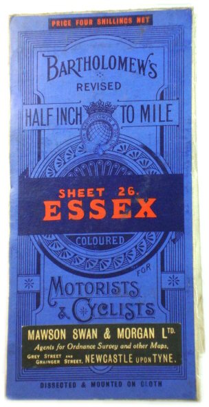 Bartholomew's Revised Half Inch to Mile, Sheet 26. Essex: Coloured for Motorists & Cyclists