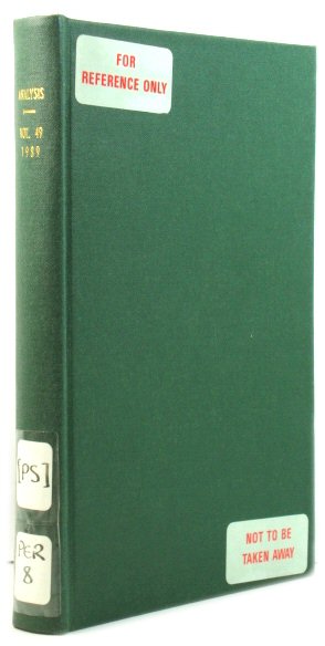 Analysis, Volume 49, 1989