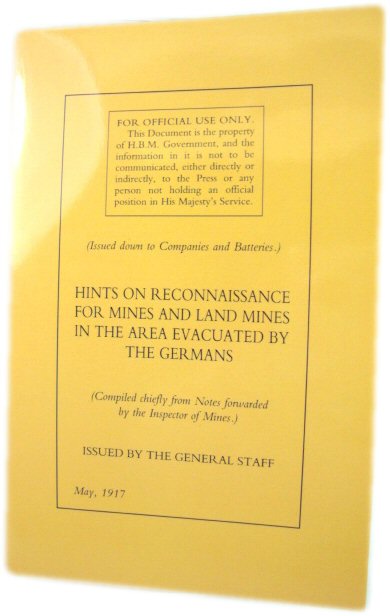 Hints on Reconnaissance for Mines and Land Mines in the Area Evacuated by the Germans