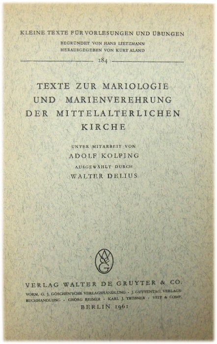 Texte Zur Mariologie Und Marienverehrung Der Mittelalterlichen Kirche