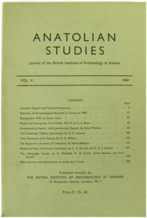 Journal of the British Institute of Archaeology at Ankara: Anatolian Studies Vol. XXII