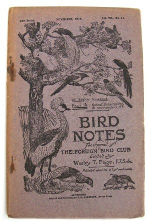 Bird Notes: The Journal of the Foreign Bird Club, Vol. VII, No. 11
