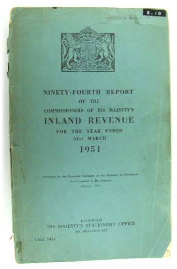 Ninety-Fourth Report of the Commissioners of His Majesty's Inland Revenue for the Year Ended 31st March 1951