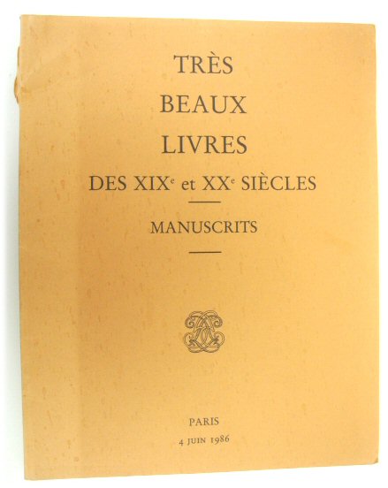 TRES Beaux Livres Des XIX Et XX SIECLES Manuscrits