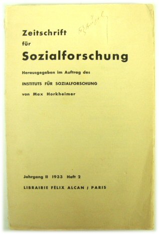 Zeitschrift FUR Sozialforschung: Jahrgang II, Heft 2