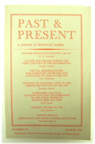 Past & Present: A Journal of Historical Studies - Number 136, August 1992