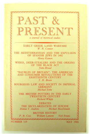 Past & Present: A Journal of Historical Studies - Number 119, May 1988