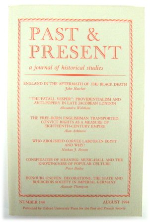 Past & Present: A Journal of Historical Studies - Number 144, August 1994