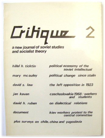 Critique 2: A New Journal of Soviet Studies and Socialist Theory