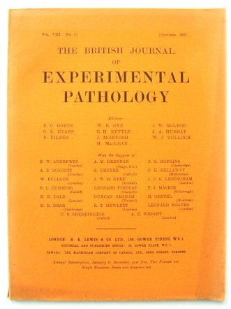 The British Journal of Experimental Pathology, Volume VIII, No.5
