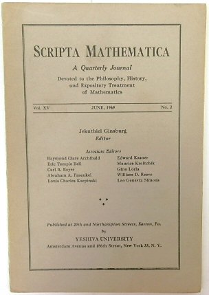 Scripta Mathematica: Vol. XV, No.2
