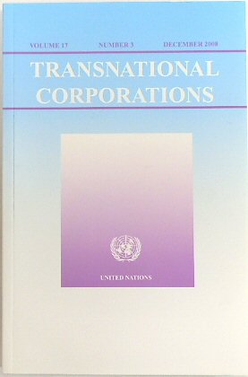 Transnational Corporations, Volume 17, No. 3, December 2008