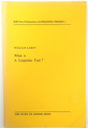 What is a Linguistic Fact (PdR Press Publications in Linguistic Theory 1)