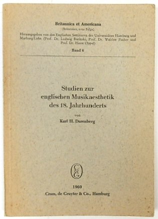 Studien Zur Englischen Musikaesthetik Des 18.Jahrhunderts