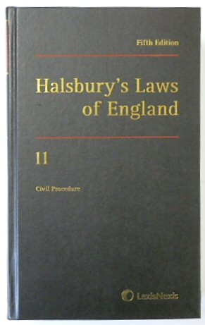 Halsbury's Laws of England: Volume 11, Civil Procedure, 2015 Fifth Edition.