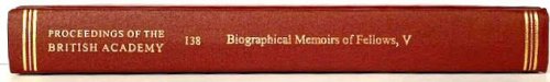 Image for Biographical Memoirs of Fellows V Biographical Memoirs of Fellows V