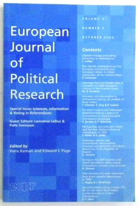 European Journal of Political Research: Volume 41 Number 6