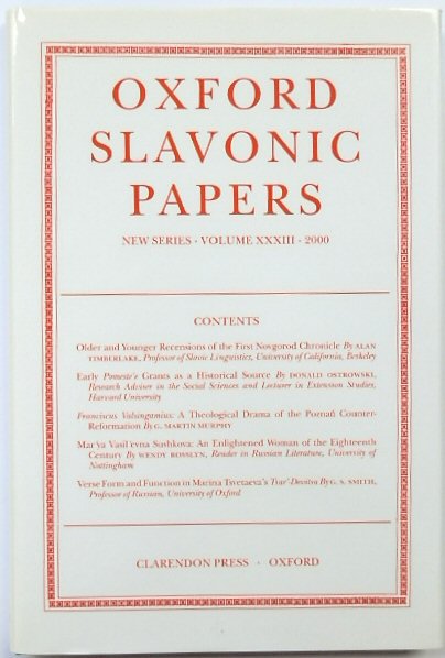 Oxford Slavonic Papers: New Series: Volume XXXIII: 2000