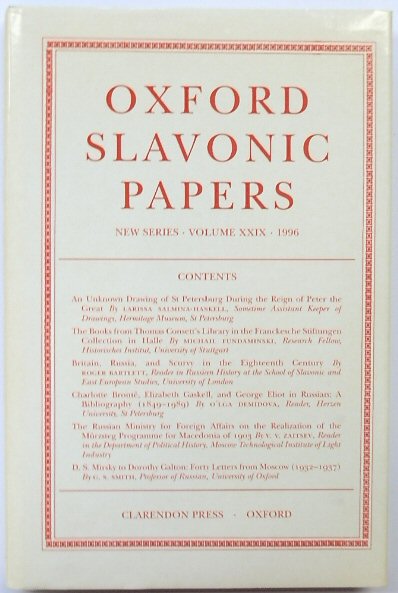 Oxford Slavonic Papers: New Series: Volume XXIX: 1996