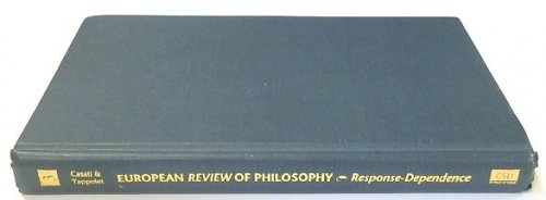 European Review of Philosophy: Response-Dependence: Vol.3
