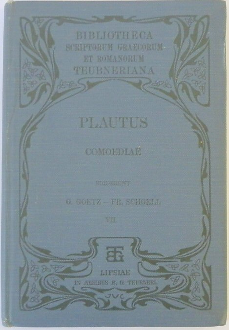 Plautus Comoediae: Vol.VII