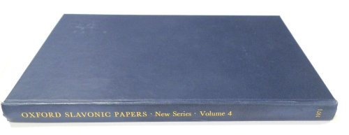 Oxford Slavonic Papers: Volume 4, 1971