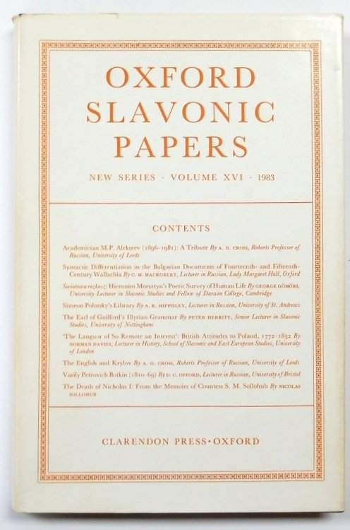 Oxford Slavonic Papers: Volume 16, 1983