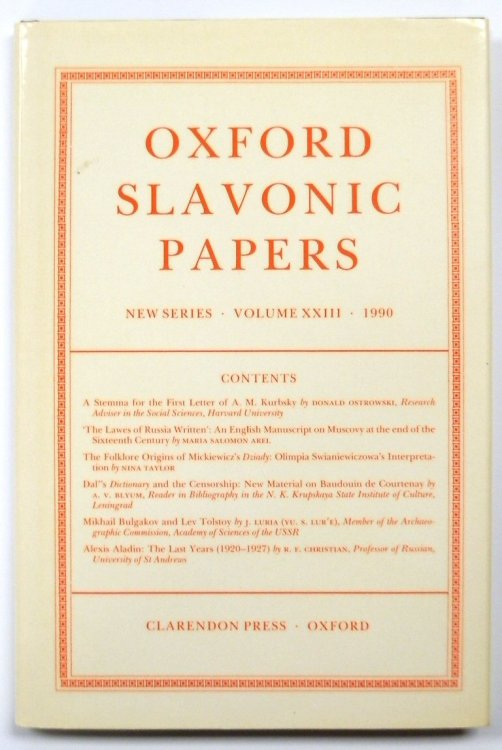 Oxford Slavonic Papers: Volume 23, 1990