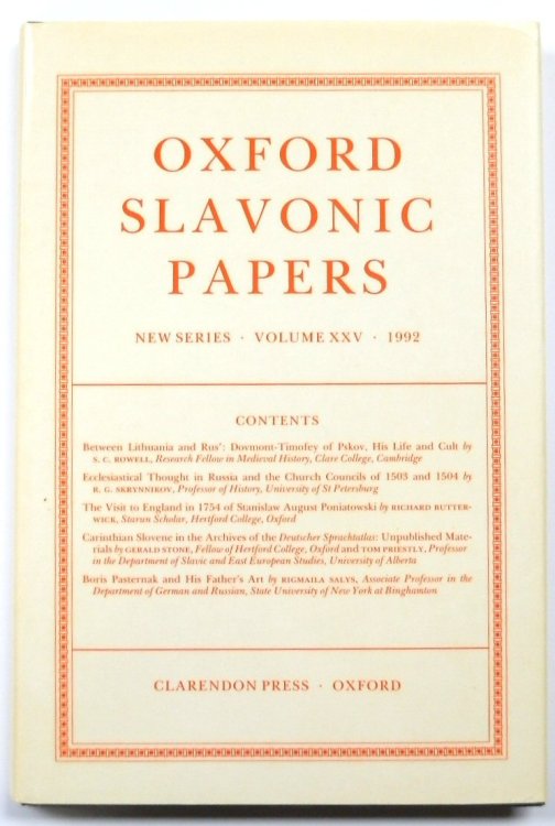 Oxford Slavonic Papers: Volume 25, 1992
