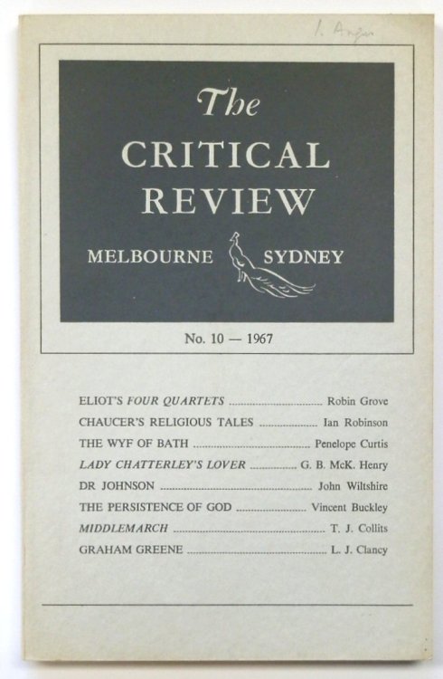 The Critical Review, Melbourne, Sydney No. 10 - 1967