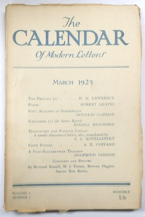 The Calendar of Modern Letters, March 1925 (Volume 1 Number 1)
