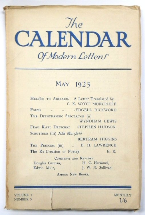 The Calendar of Modern Letters, May 1925 (Volume 1 Number 3)