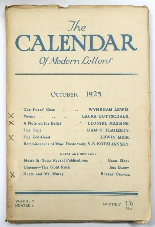 The Calendar of Modern Letters, October 1925 (Volume 2 Number 8)