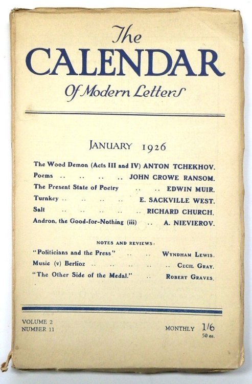 The Calendar of Modern Letters, January 1926 (Volume 2 Number 11)
